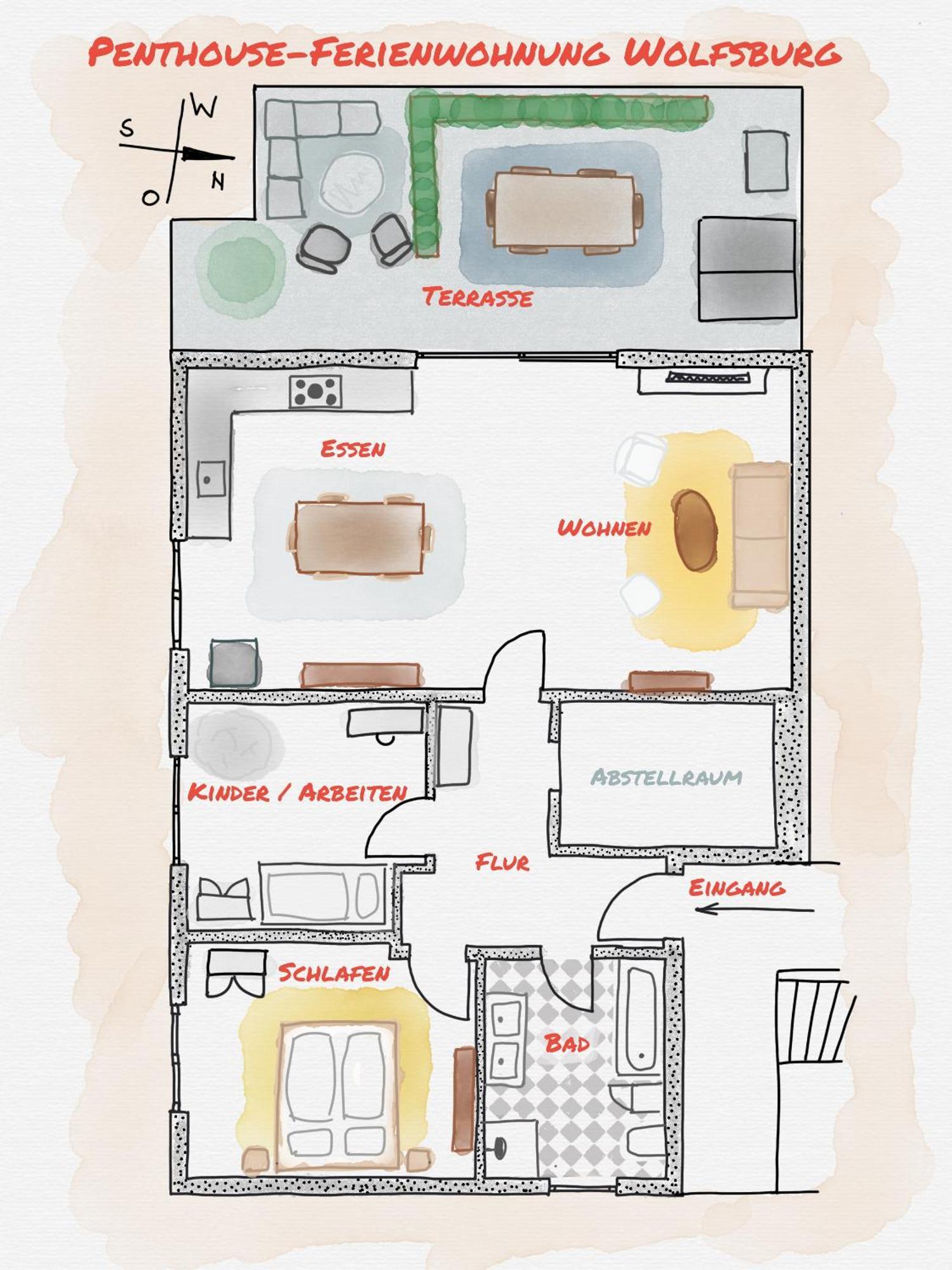 Penthouse-Ferienwohnung Вольфсбург Экстерьер фото